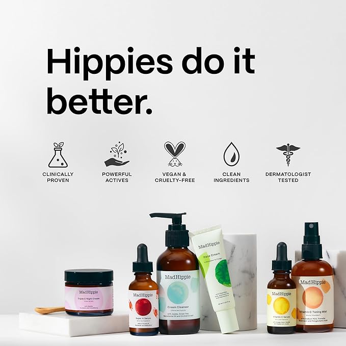 Mad Hippie Vitamin C Serum 2-Pack – Brightening Serum with Hyaluronic Acid, Ferulic Acid, Vitamin E, 1.02 Oz Ea
