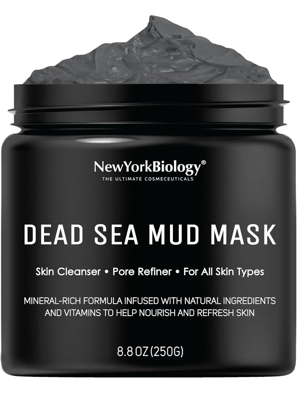 New York Biology Dead Sea Mud Mask for Face and Body | Spa Quality Pore Refiner for Oily Skin | Natural Skincare for Women & Men | Tighten Skin for A Healthier Complexion | 8.8 oz