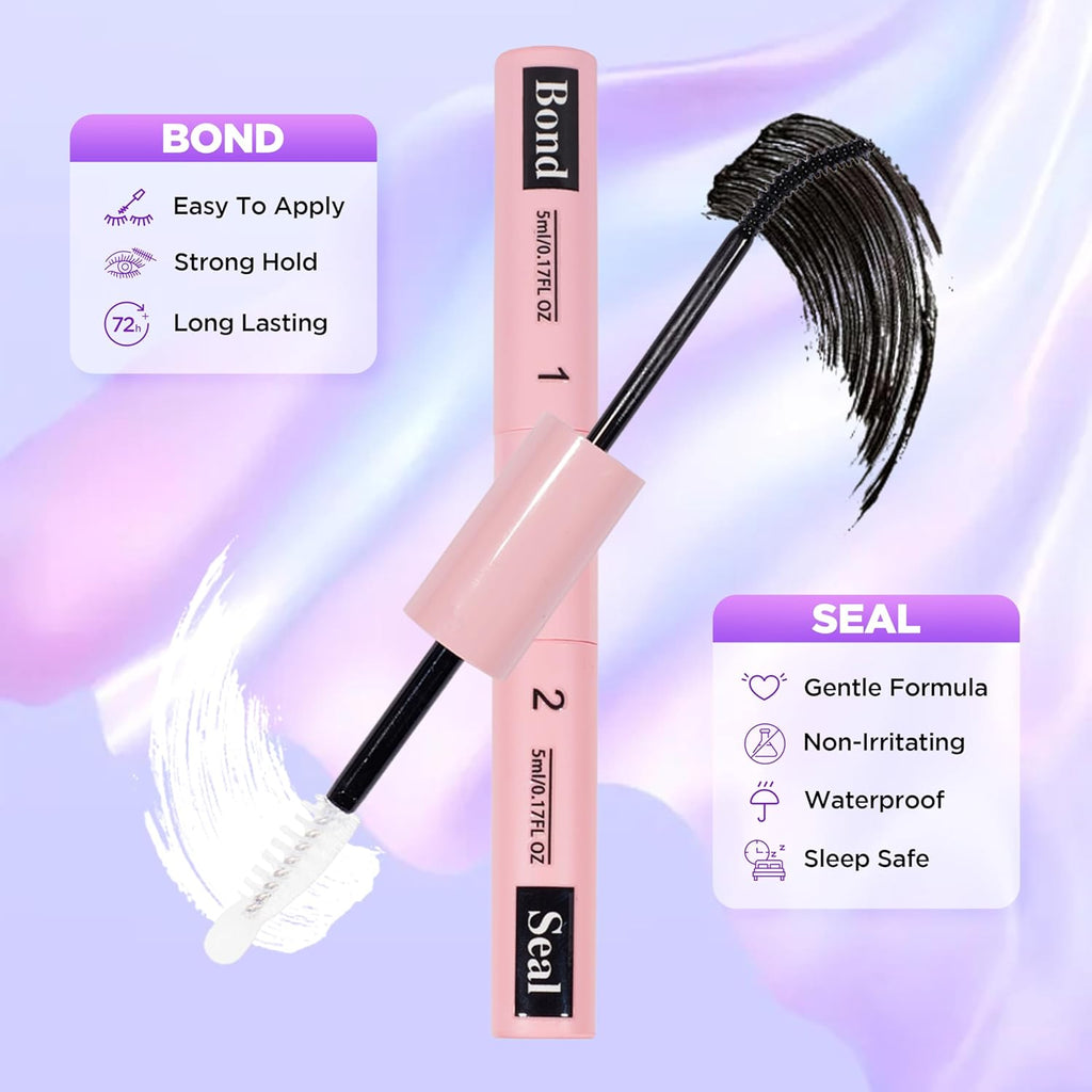 Lash Extension Kit DIY Lash Clusters Kit Eyelash Extensions Individual Lashes Extensions with (Lash Bond,Tweezers,424Pcs, 7D+30D,0.07D, 5-16mm)