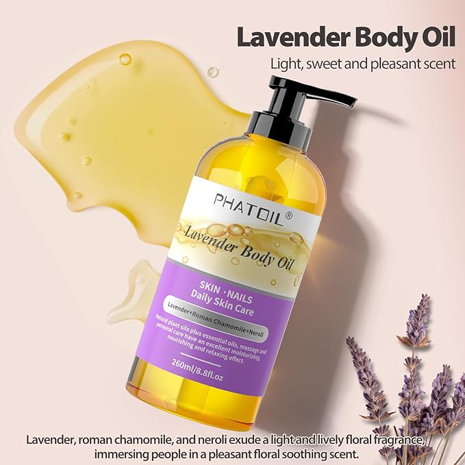 260 ml (8.8 fl.oz) Lavender Body Oil and Rosemary Body Oil