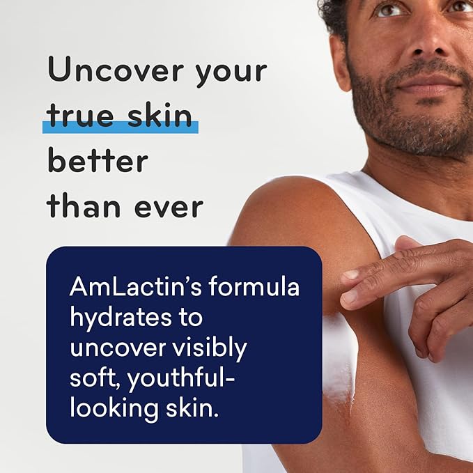 AmLactin Intensive Healing Body Lotion for Dry Skin - 14.1 oz and 7.9 oz Pump Bottles - 2-in-1 Exfoliator & Moisturizer with Ceramides & 15% Lactic Acid