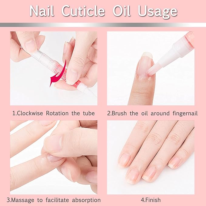 18pcs Nail Cuticle Oil Pen Gel Nail Oil Pen Nourishment Polish With Vitamins Moisturized
