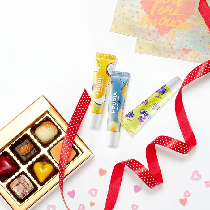 WELCOS FRUDIA Grape Honey Chu Lip Essence - Korean Lip Balm for Men & Women | Lip Plumper Gloss Organic Lip Balm Tubes for Lip Care | Essence Lip Oil Lip Moisturizer for Very Dry Lips (0.33 Fl oz)