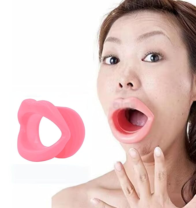 (2 Pack) Face Slimmer,Icanwin Silicone Rubber Face CareFace-Lift Slimmer Exercise Mouth Piece Muscle Anti Wrinkle Lip Trainer Mouth Massager Exerciser Mouthpiece