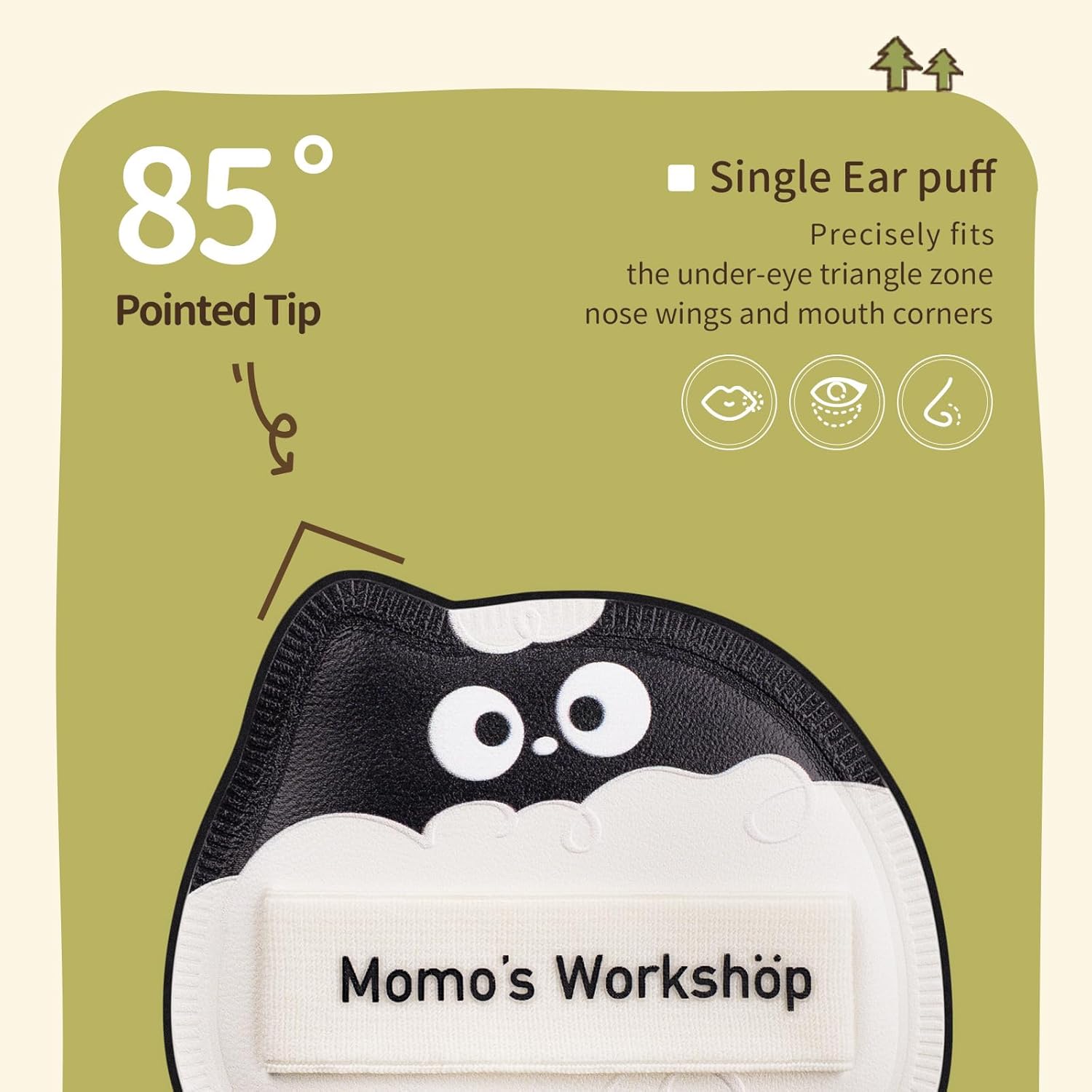 Lamb Toto Airy Marshmallow Puff,Makeup Sponge,Rubycell Material,Pointed Tip for Concealer + Flat Side for Foundation, Longwear Makeup, Travel Friendly & Reusable,2pcs Puffs & Storage Case