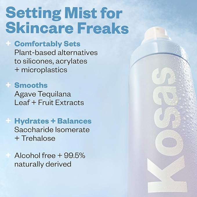 Kosas Cloud Set Airy Setting Spray,+ Smoothing Mist – Hydrating Makeup Spray, Alcohol Free, Oil Free, 12-Hour Hold, Minimizes Appearance of Pores,Lightweight Refreshing Face Mist for All Skin Types