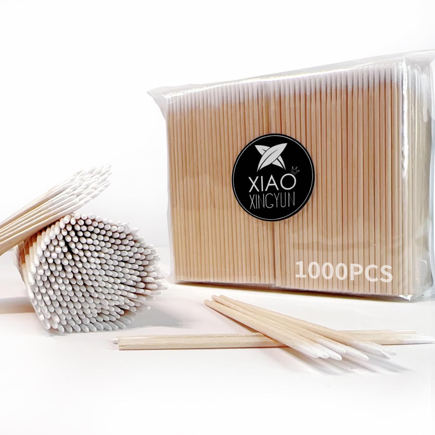 1000PCS Pointed Cotton Swabs - Precision Tip Cotton Swabs - 4 Inch Microblading Cotton Swabs - Microblading Cotton Buds for Eyebrow Eyelash Extensions, Makeup, Nails, Tattoo Permanent Supplies, Craft