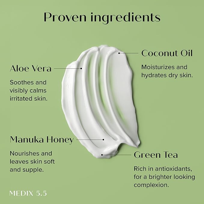 MEDIX Exfoliating Glycolic Acid Body Wash & Face Wash + Coconut Body Lotion Skin Care Set | Coconut Oil Lotion Body Cream & AHA + Lactic Acid Foaming Body Wash For KP Bumps, Keratosis Pilaris, & Acne