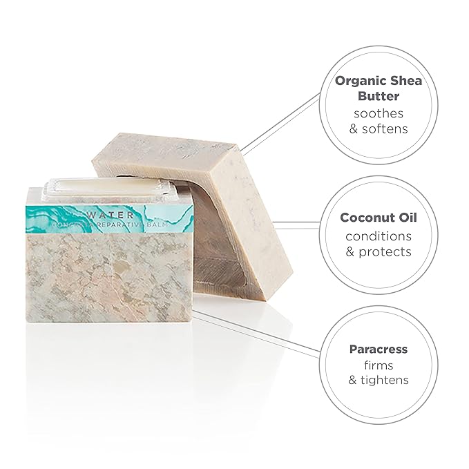 Zents Concreta Firming Repair Balm & Solid Parfum (Water Fragrance) | Moisturizing Shea Butter & Coconut Oil for Skin | 1.25 fl oz