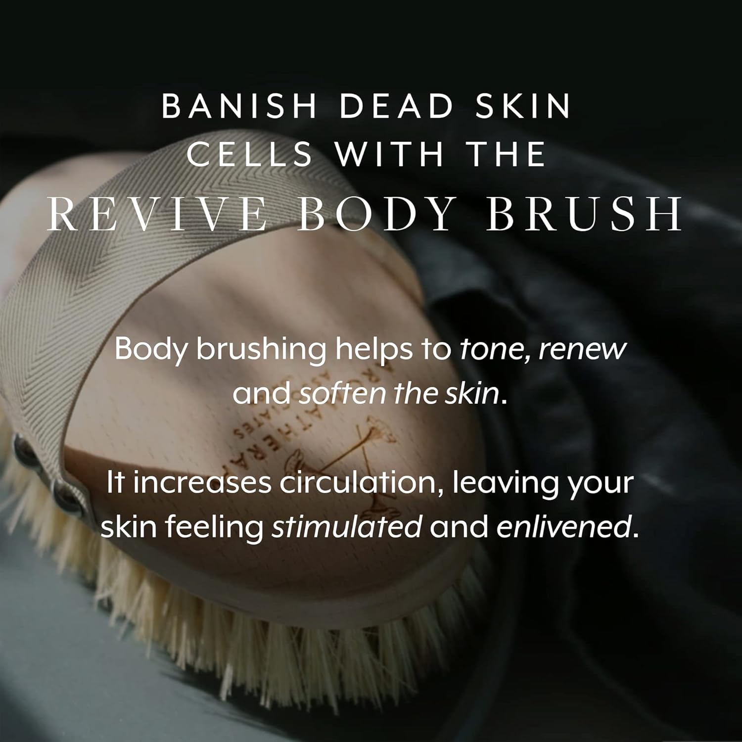 Aromatherapy Associates Revive Body Brush, Natural Dry Brush to Exfoliate Skin and Boost Circulation, Cellulite Brush Made of Natural and Sustainable Materials (1 Count)