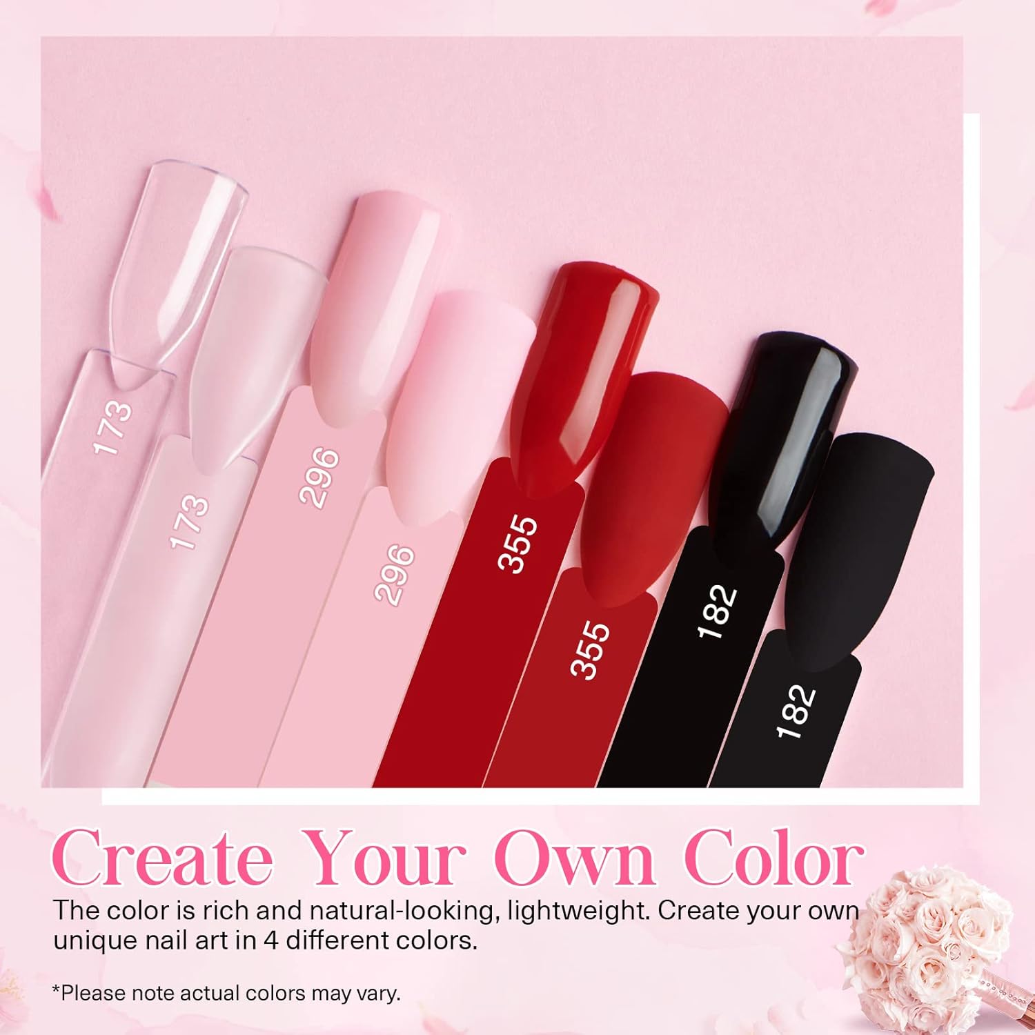 AZUREBEAUTY Dip Nails Powder Starter Kit, 4 Colors Pink Red Black Clear Dipping Powder System Liquid Set Recycling Tray with Base & Top Coat Activator Manicure Kit for Valentine's Day Gift.