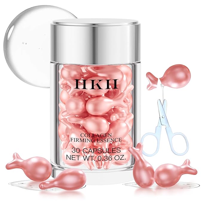 Retinol Serum For Face Anti-Aging 30 Capsules With Scissors, Vitamin C Anti-Wrinkle, Vitamin A Retinol Collagen Anti-Aging Night Serum For Women,Smooth,Hydrate,Firming Skin,Travel Portable