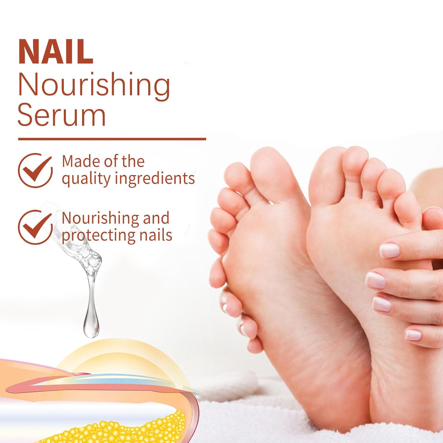 Nail Spray, Long Lasting Nail Polish, 7Days Nail Treatment, Keeps Feet Fresh & Dry All Day, for All Nail Types (1 pc)