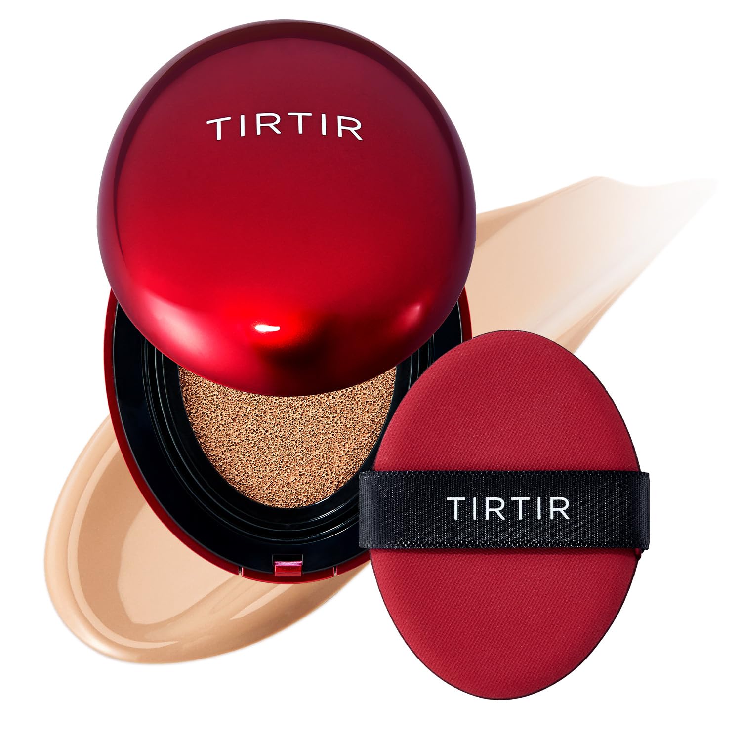 TIRTIR Mask Fit Red Cushion Foundation | Japan's No.1 Choice for Glass skin, Long-Lasting, Lightweight, Buildable Coverage, Semi-Matte (25N Mocha, 0.63 Fl Oz (Pack of 1))