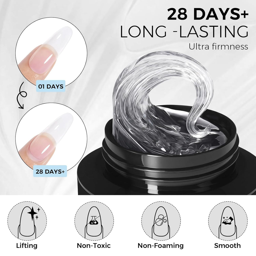 TOMICCA Hard Gel 3D Gel Nail Art Solid Builder Gel for Nails 50g 3D Nail Gel Sculpting Gel for Nail Art Non Sticky Hand Hard Gel Carving Gel Nail Glue Extension Gel Clear