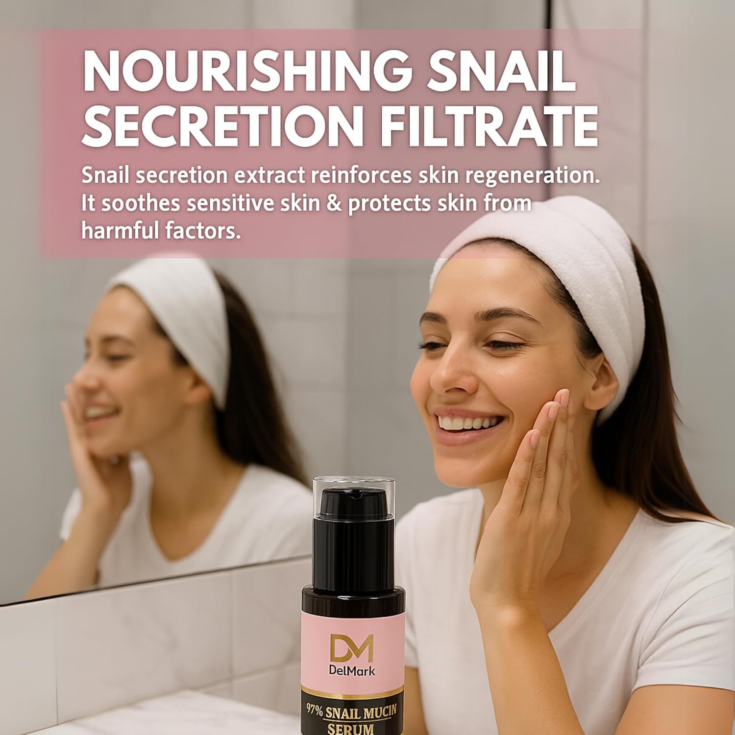Snail Mucin Serum 100ML, 97% Snail Secretion Filtrate with Hyaluronic Acid, Power Repairing Essence, Dark Spot Remover, Korean Skincare, Hydrating Serum for Face, Eye, and Neck