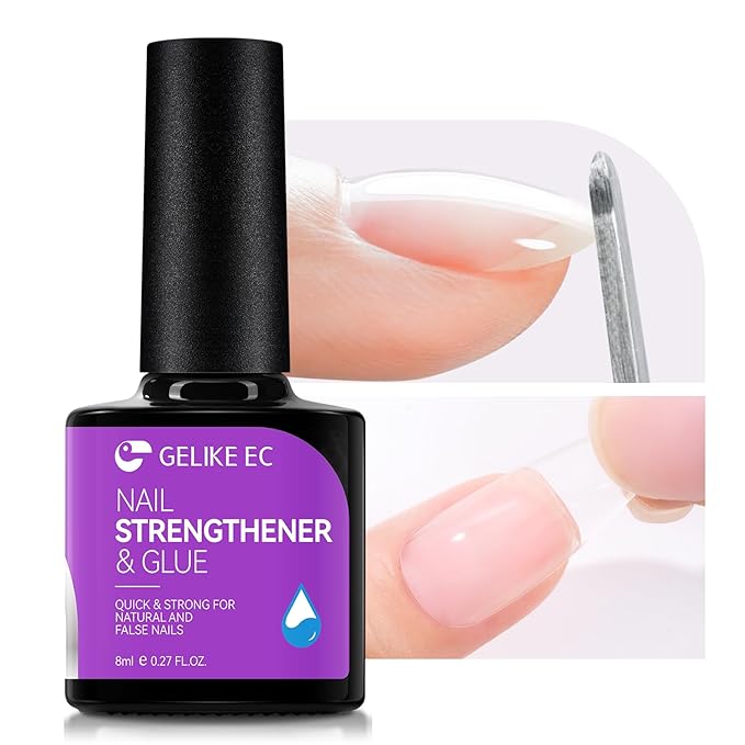 Gelike EC Pro Nail Glue & Strengthener: 6-in-1 Nail Adhesive for Repair - Strengthening & Protein Repair - Perfect for Home & Salon Use