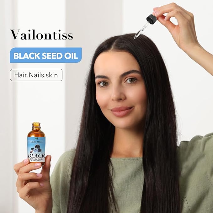 Black Seed Oil - Hair Growth Oil, Carrier Oil for Relaxing Massage and Body Oil, Black Seed Oil for All Hair Types and Skin(Black Seed Oil, 8 Fl Oz)