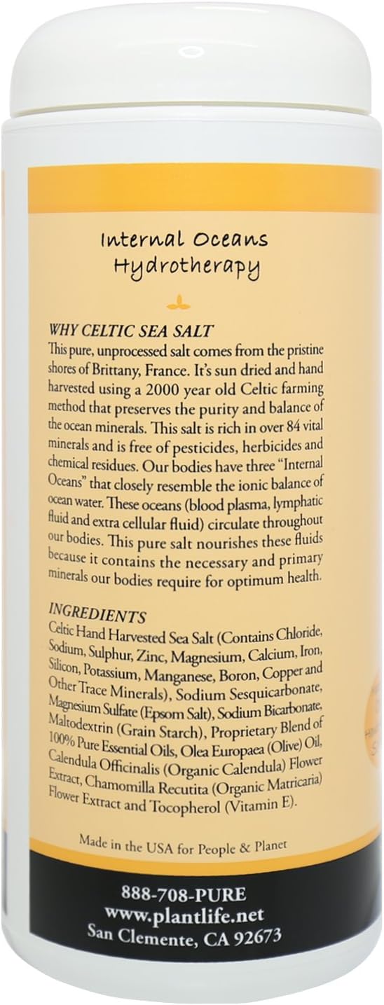 Plantlife Relax Therapy Bath Salts - Straight from The Plant Natural Aromatherapy Bath Salts - Balance, Calm, and Release Tension in The Body - Made in California 16 oz