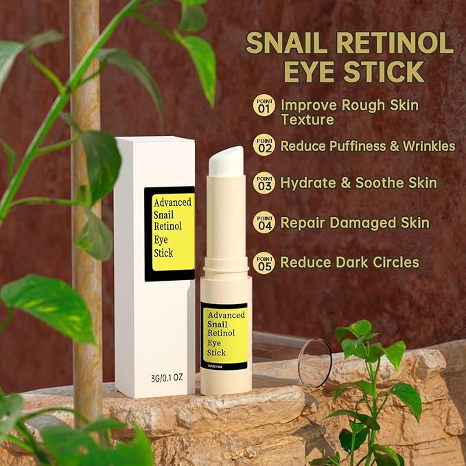 Anti Aging Eye Cream For Dark Circles, Advanced Snail Retinol Eye Stick, 1 PCS Under Eye Cream For Puffiness & Bags, Reduce Wrinkles, Fine Lines, Moisturizating Skin.