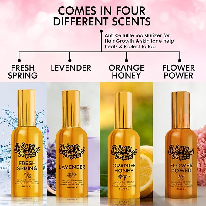 Body Oil Spray - Natural Black Seed, Olive & Vitamin E for Scar Repair, Eczema, Psoriasis, Rosacea, Moisturizing & Hair Growth (1 oz., Orange Honey)