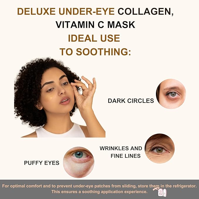 24K Gold Under Eye Patches (20 Pairs) Anti-Aging, Hydrating, Depuffing, Dark Circles, Wrinkles, Collagen & Hyaluronic Acid Eye Masks,Eye Gels Pads, Undereye Bags, Gift, Natural Cruelty-Free