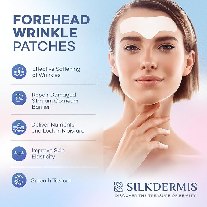Anti Forehead Wrinkle Patches: Anti Wrinkle Facial Patches overnight- Forehead Wrinkles Treatment 144 pcs (Blue(12pcs))