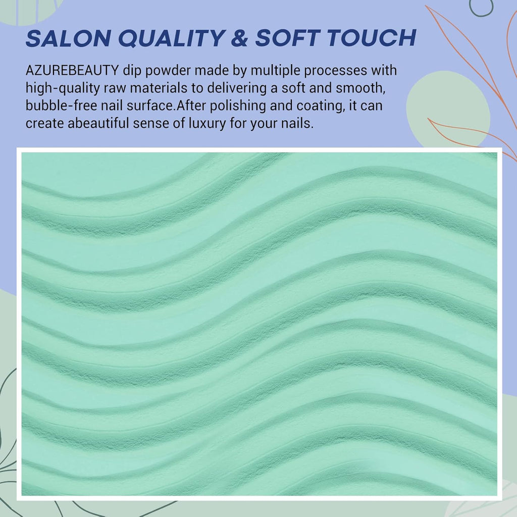 AZUREBEAUTY Dip Powder Nail Set Blue Sage Green Grey Shades, 6 Dark Colors Dipping Powder Starter Kit French Nail Art Manicure DIY Salon for Women, No Need Nail Lamp Cured