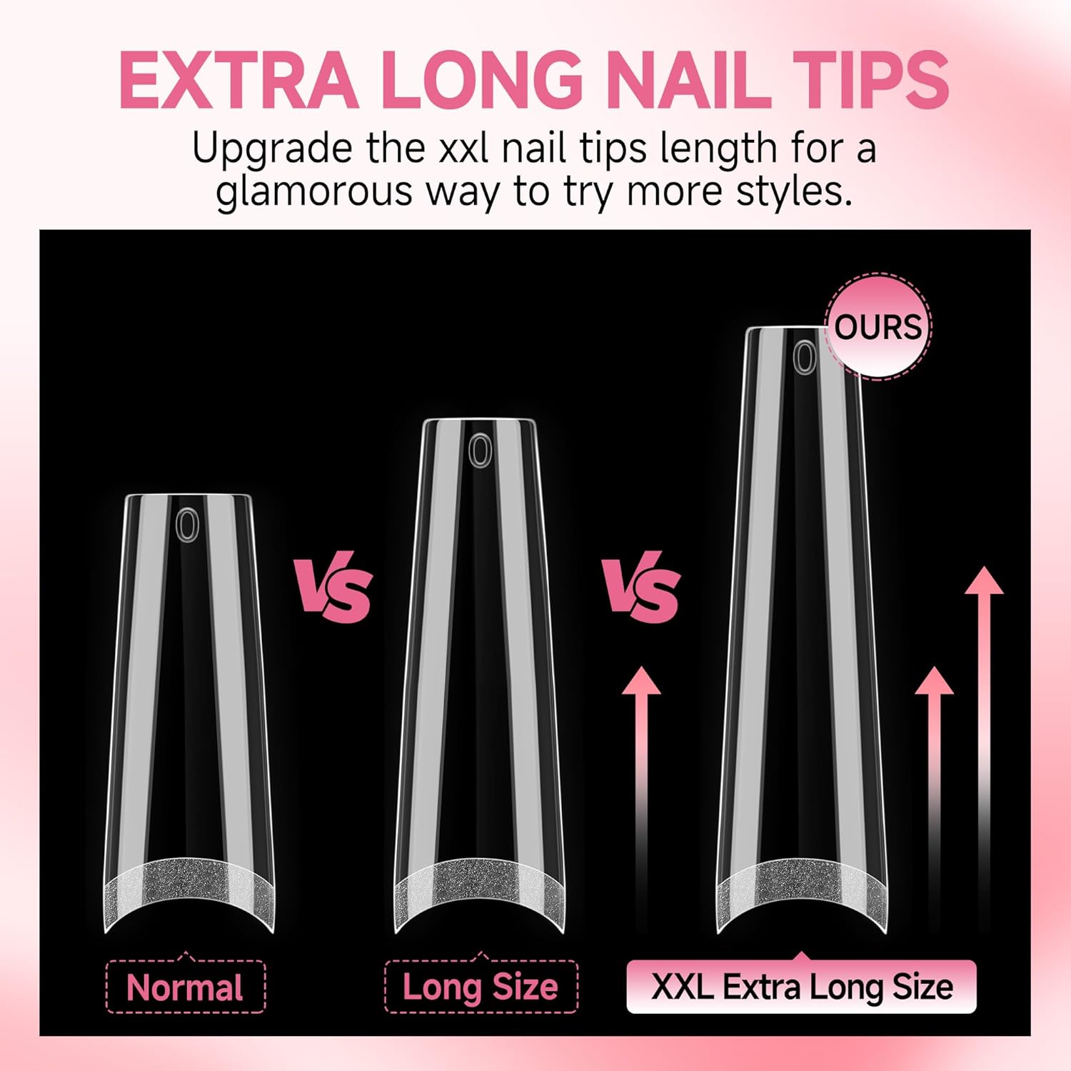 UNA GELLA Coffin Fake Nails Tips Extra Long 216 PCS XXL Coffin Acrylic Fake False Nails Tips Long Ballerina Nail Tips with Box for Nail Salons and Home DIY, 12 Sizes