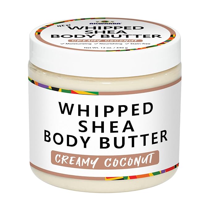 AKWAABA (New Whipped Shea Butter (Creamy Coconut Scent) 12oz