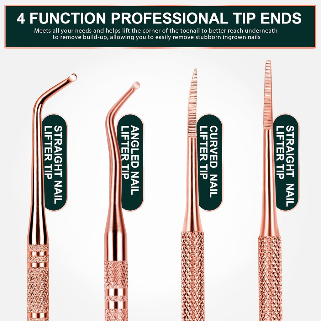 Teenitor Ingrown Toenail Tool, Toenail File and Lifters, Professional Surgical Safe Ingrown Toenail Treatment Pedicure Tools for Feet, Ingrown Toenail Removal Kit Pain Relief