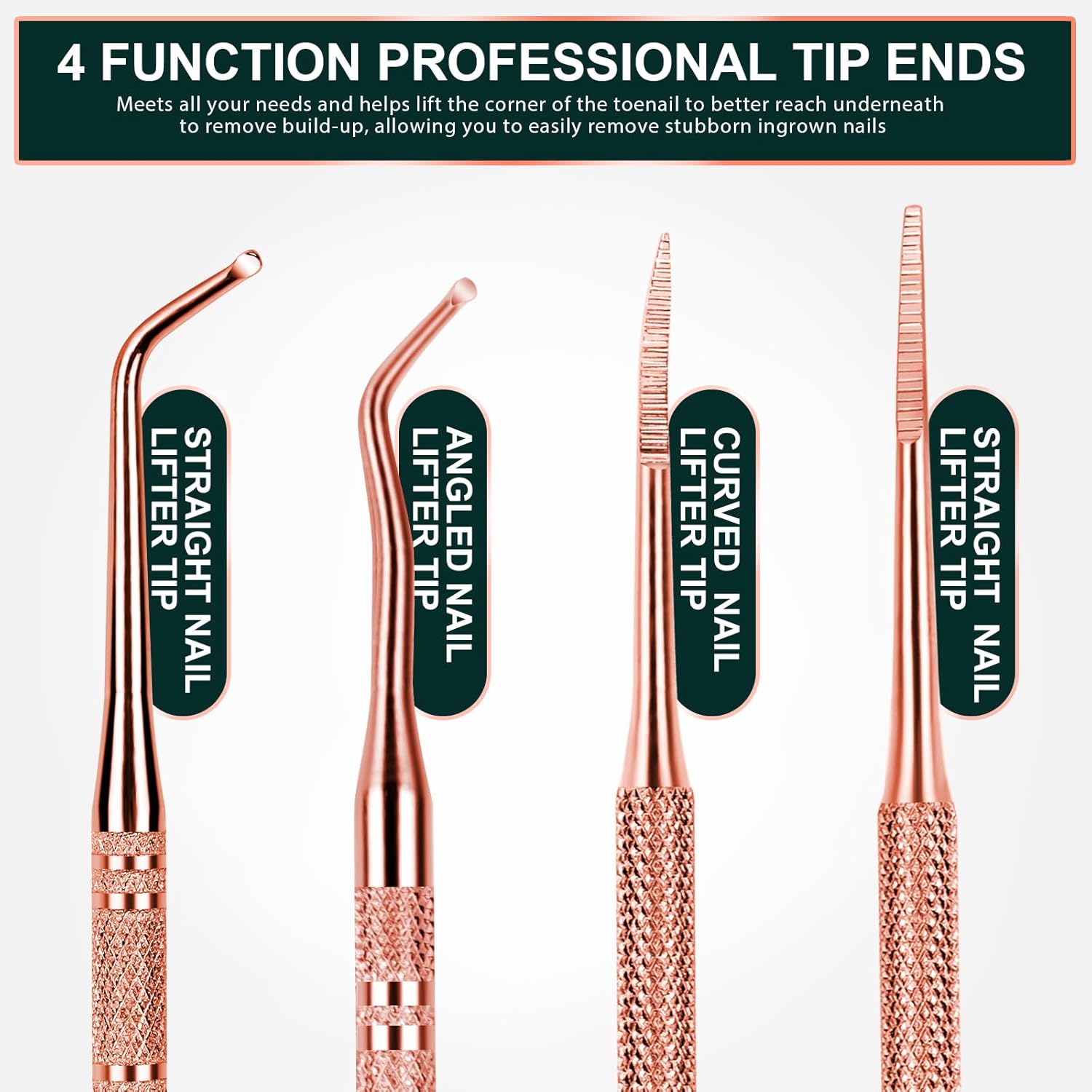 Teenitor Ingrown Toenail Tool, Toenail File and Lifters, Professional Surgical Safe Ingrown Toenail Treatment Pedicure Tools for Feet, Ingrown Toenail Removal Kit Pain Relief