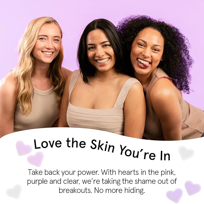grace & stella Pimple Patches for Face- Heart Hydrocolloid Zit Stickers that Help Soothe & Conceal Breakouts - Colorful Covers for Acne Prone Skin - Dermatologist-Tested, Vegan (Heart, 72 Count)