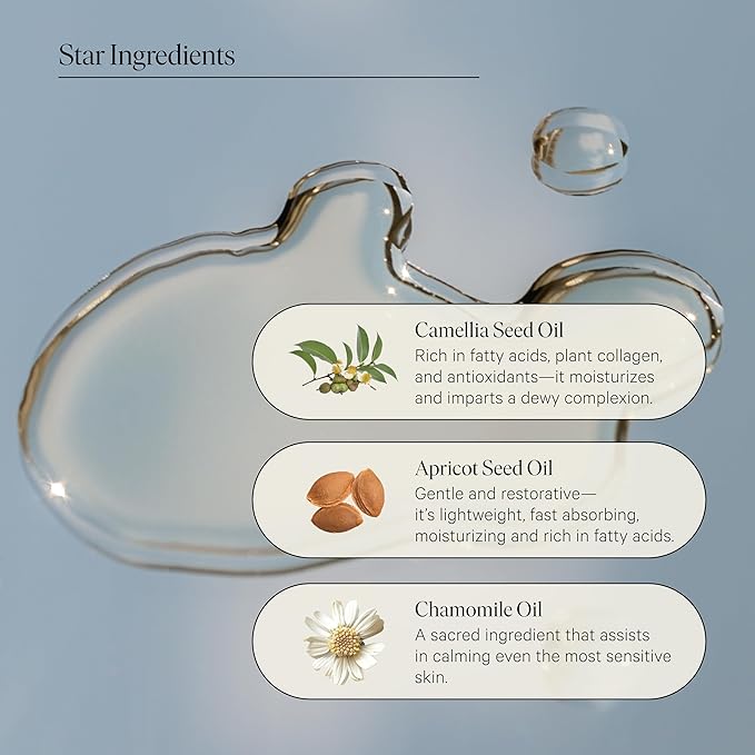 Biography Face Oil Quieting Moisturizer & Beauty Body Oil Skincare Gift Set for Women, Gua Sha w/Vitamin E, Evening Primerose, Jojoba, Guarana Seed. Skin Hydrating Sea Chrome & Long June