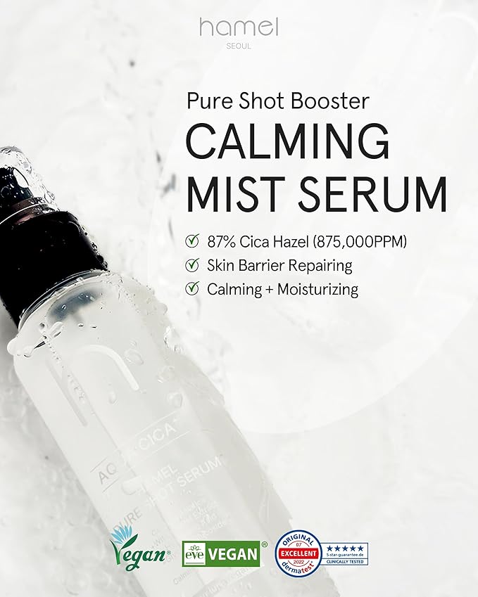 [HAMEL] Pure Shot Booster Calming Mist Serum︱3.38 fl. oz. / 100ml︱Improvement of Skin Barrier and Moisture Density, Skin Soothing, Virginia Witch Hazel Extraxt︱Vegan, Cruelty Free, Clean Beauty