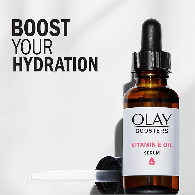 Olay Vitamin E Oil Serum, Nourishing Hydration Booster, Fragrance-Free, 1.0 Oz