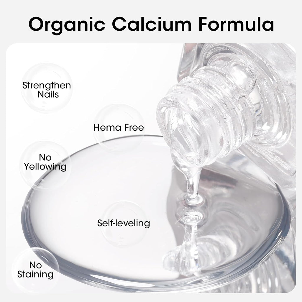 GELLEN Clear Nail Polish Top Coat, Shine Glossy Regular Nail Polish, Calcium Formula Strengthens Nails, Quick Air Dry, No Wipe, Long Lasting, Chip Resistant, Not UV Gel, Hema Free, Non-toxic, 15ml