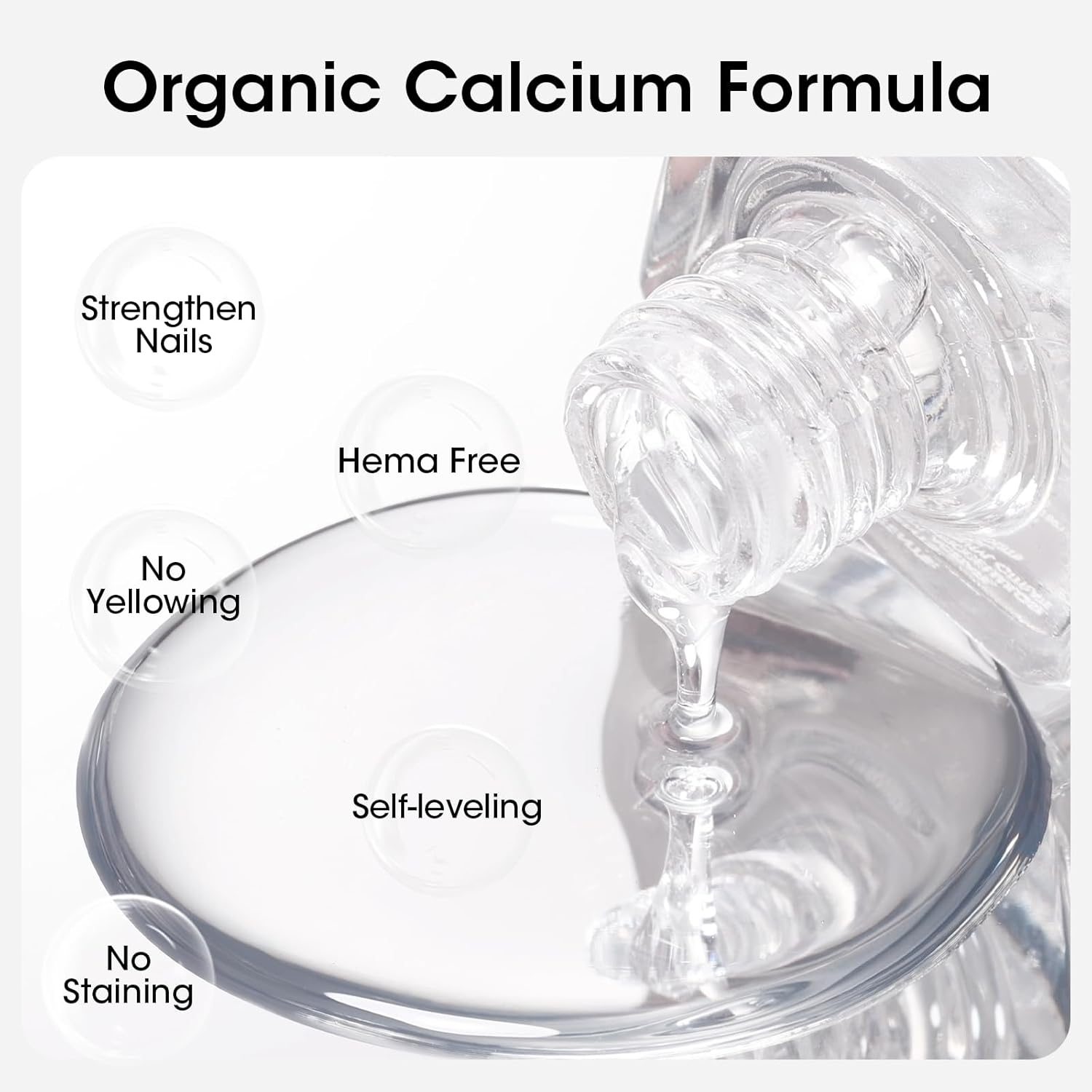 GELLEN Clear Nail Polish Top Coat, Shine Glossy Regular Nail Polish, Calcium Formula Strengthens Nails, Quick Air Dry, No Wipe, Long Lasting, Chip Resistant, Not UV Gel, Hema Free, Non-toxic, 15ml