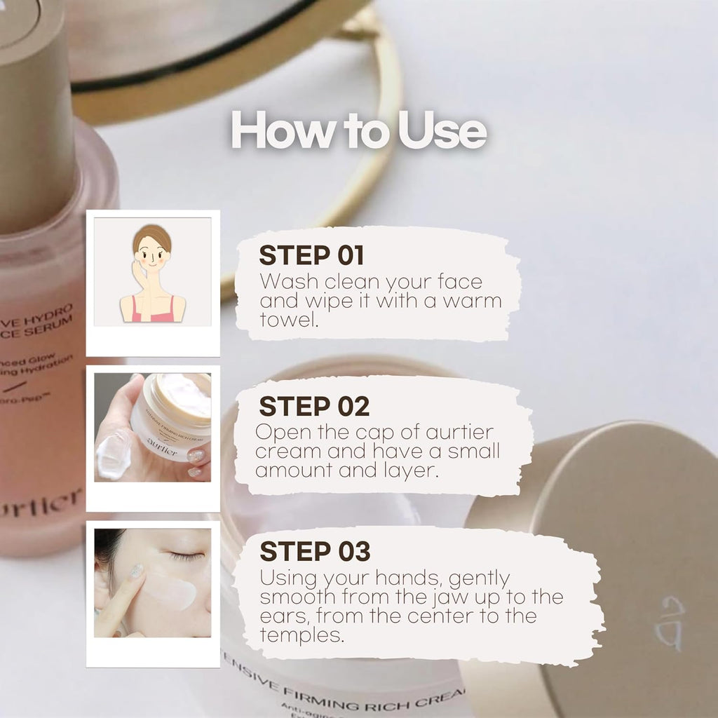 Intensive Firming Rich Cream, Anti-Aging Moisturizer with Collagen Peptides EGF Hyaluronic Acid for Wrinkle Smooths, Firming, Lifting & Deep Hydration 1.69 Oz