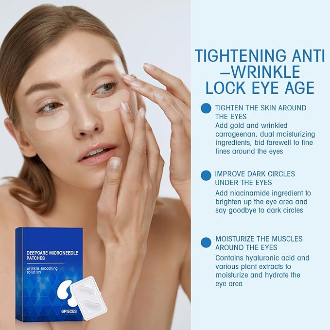 Malora Microglow Eye Patches, Malora Eye Patch, Microglow Patches, Everver Glowup Deep Care Microglow Patches, Women Face Wrinkles Deep Care Microglows Mask Set for Hydration & Soothing(1 Box)