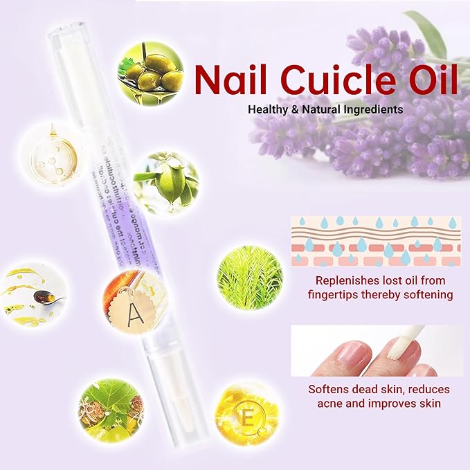 15 PCS Cuticle Oil for Nails, GRUNIL Cuticle Oil Pen for Nail Growth Treatment, Nail Strengthener for Thin Nails and Growth Nail Oil Home Nail Care Kit Pedicure Supplies Manicure Tools