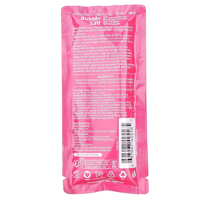 Pedicure Kit Foot Soak Set: Bubble Salt, Sugar Scrub, Massage Mask, Massage Lotion in a Box, 4 Step Foot Spa Kit for Dry Feet, Softens Calluses, Soothes Sore, Tired Feet（3 Set Rose)