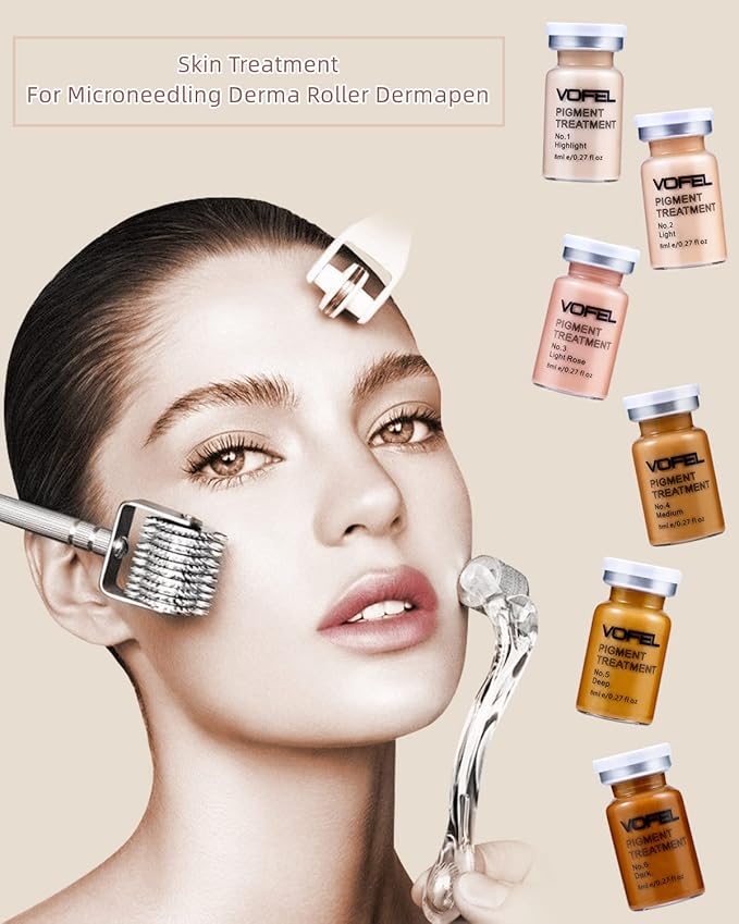 BB Glow Starter Kit BB Glow Pigment for Microneedling Serum Foundation Skin Treatment Kit 0.27oz 12 Vials