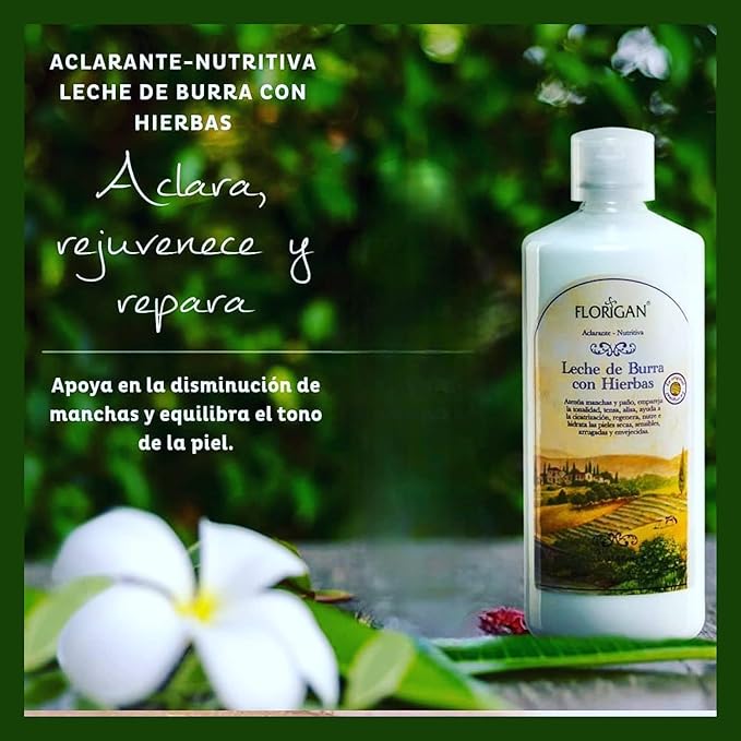 Nutritive Skin Lotion "Leche de Burra" with Herb & Yuca Extracts Florigan® 1lt.