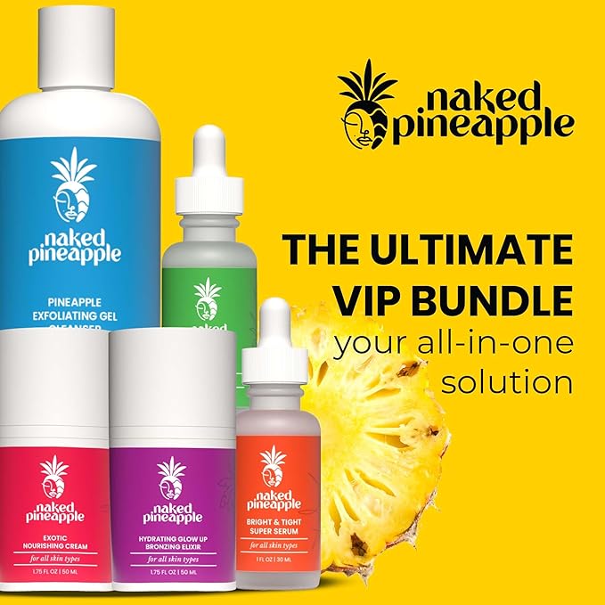 VIP Bundle - Gel Cleanser, Super Serum Facial Repair, Nourishing Cream, and Bronzing Elixir - Your Glow-Up Essentials