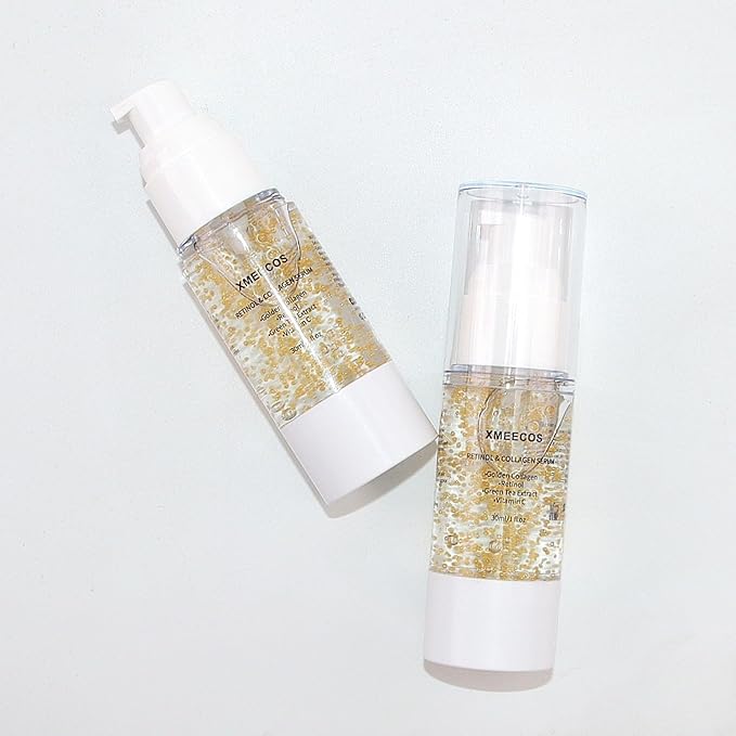 Retinol and Collagen Serum for face with Collagen Balls Niacinamide Green Tea Extract Vitamin C Retinol Natural Anti-aging Moisturizing Vitamin A Soothing and Amino Acid| Giftable|