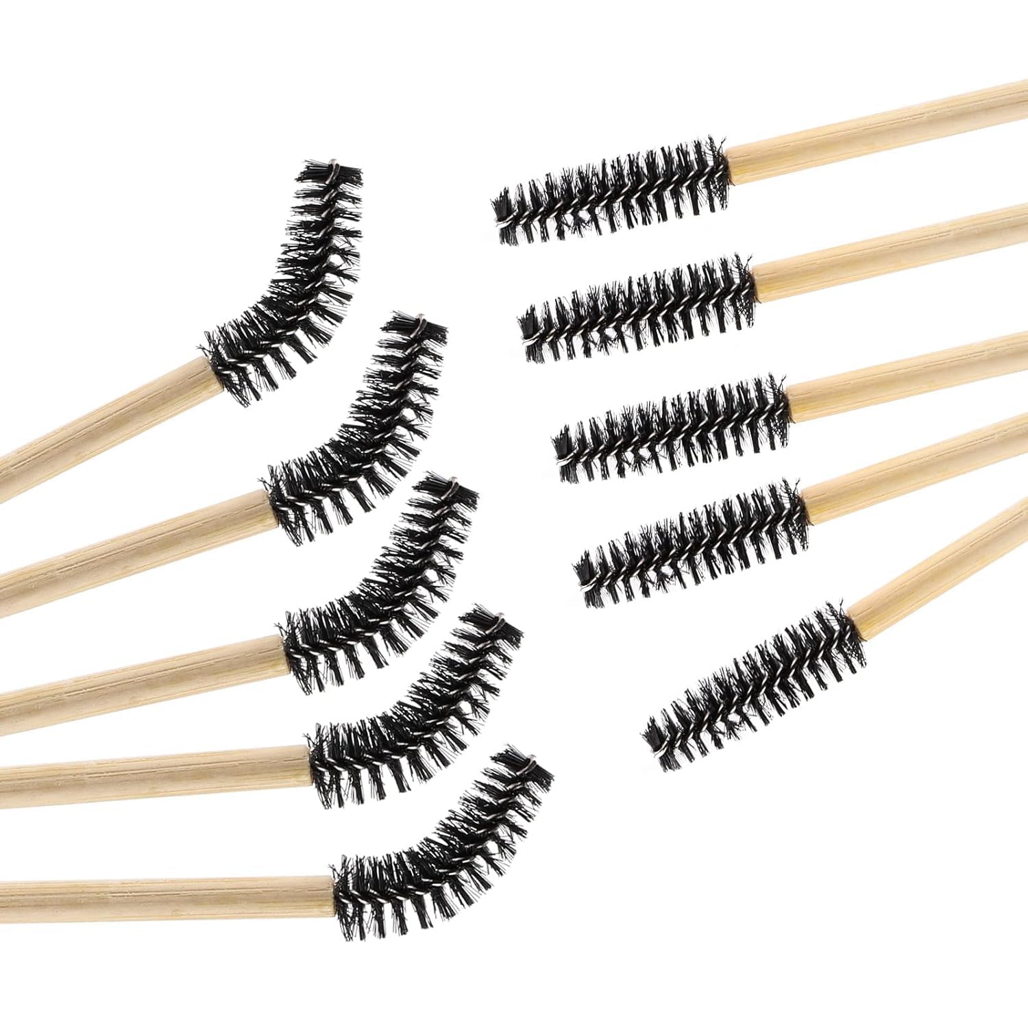 Tbestmax 300 Disposable Mascara Wands Eyelash Brush Spoolies for Eye Lash Extension Eyebrow Bamboo Stick Black
