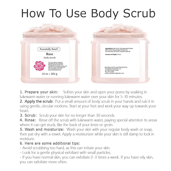 Rose Body & Foot Scrub 10 oz - a gentle and enjoyable exfoliating experience, leaving your skin feeling smooth - The best stocking stuffer.