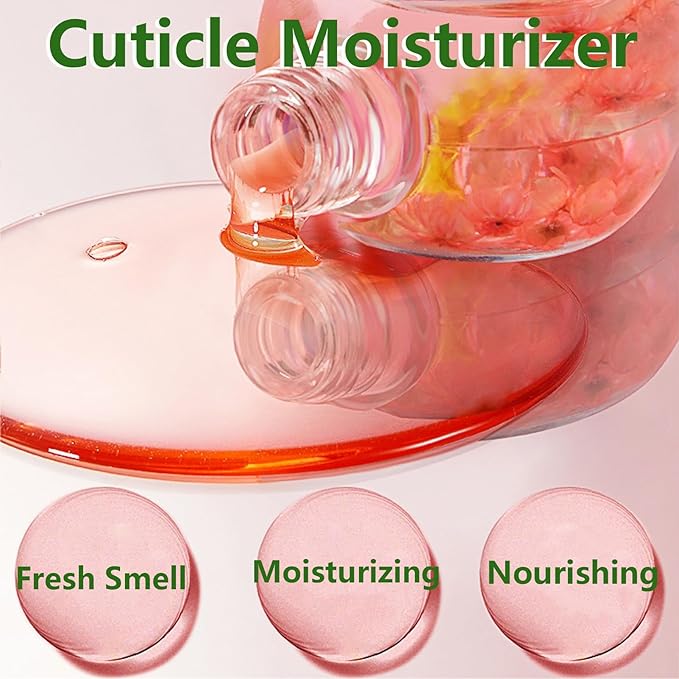 Rosarden Peach Scented Cuticle Oil, Cuticle Oil with Flowers, Cuticle Oil for Nails, Brush Cuticle Oil for Nail, Nourishing Oil for Nails and Cuticles, 0.92FlOz