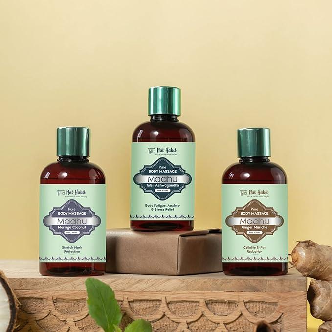 Pure Moringa Coconut Maahu, Ayurvedic Body Massage Oil, 100ml